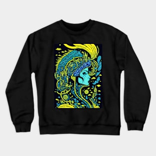 Abstract Colorful Flowing Women's face Crewneck Sweatshirt